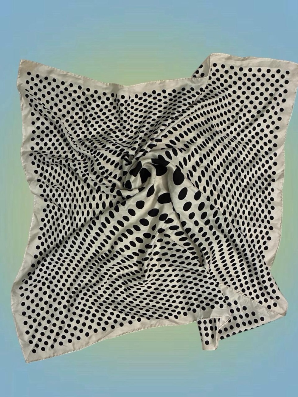 Classic Black Polka Dot Silk Scarf - Women Accessories